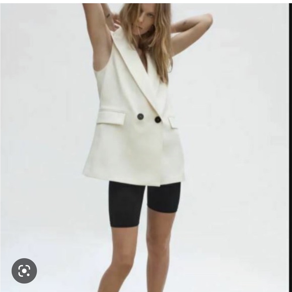 Zara Womens Waistcoat Blazer Vest Double Breasted